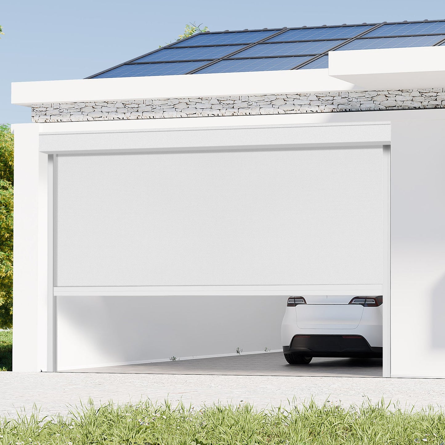 Zshine Hard Wired 110V Outdoor Windproof Over Size to 19 Ft Roller Zip Shades