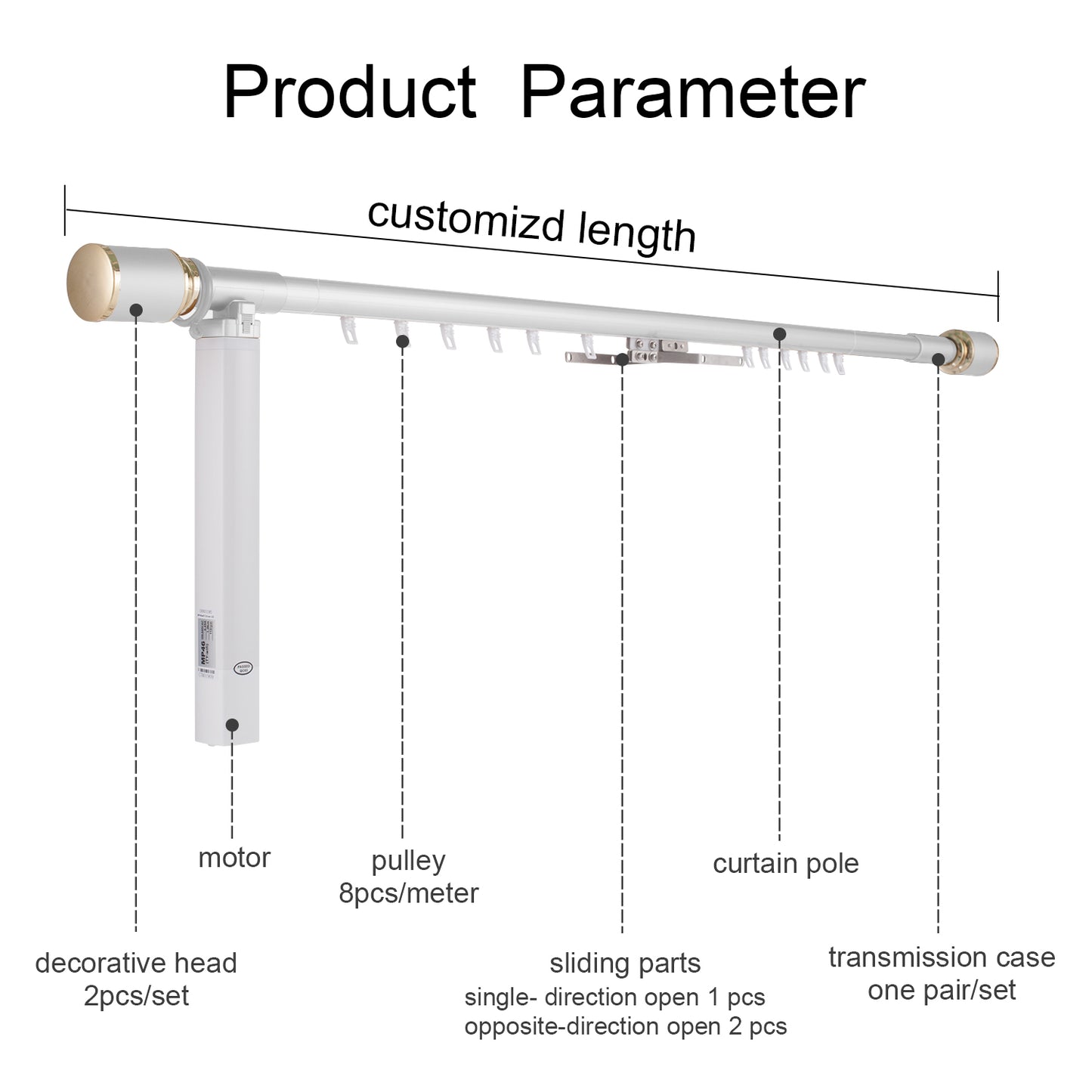 ZSHINE Electric Curtain Pole