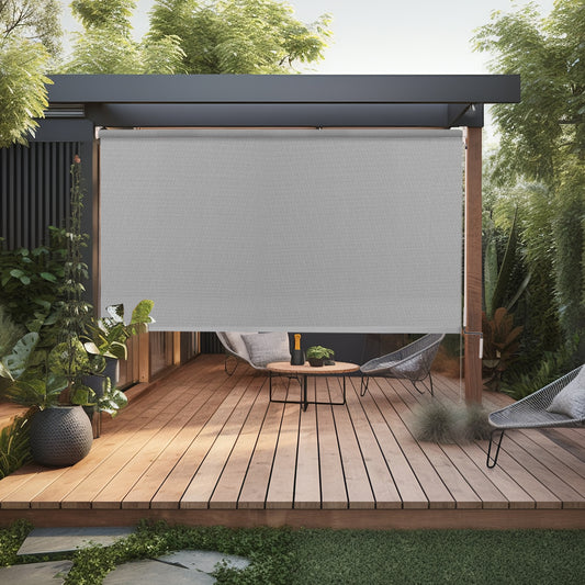 ZSHINE Waterproof Weatherproof Full Blackout Outdoor Roller Shades with Crank Operated
