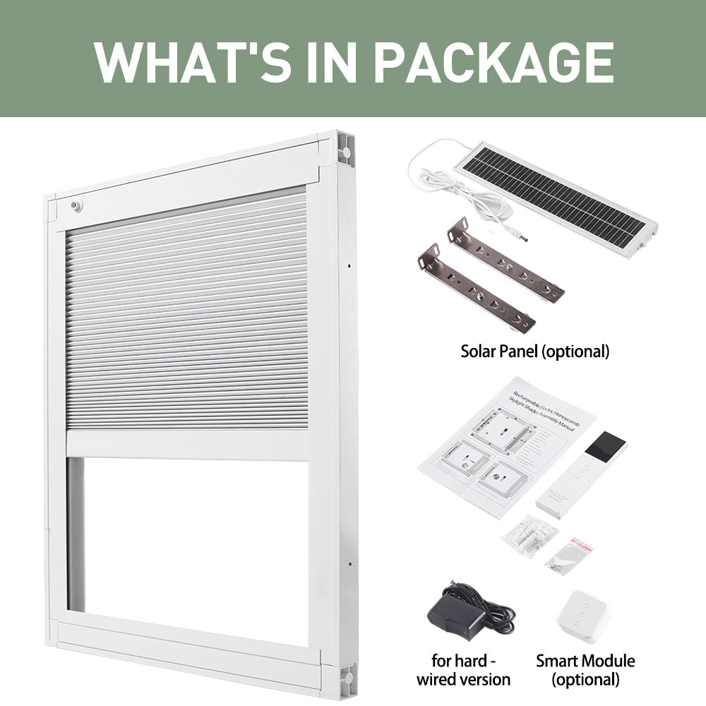 ZSHINE Motorized Full Blackout Cellular Roof Lantern Blinds (skylight)