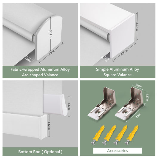 ZSHINE Motorized Full Blackout Roller Shades Solid Fabric