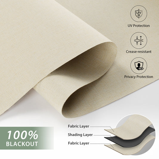 ZSHINE Motorized Full Blackout Roller Shades with Fabric-Wrapped Valance