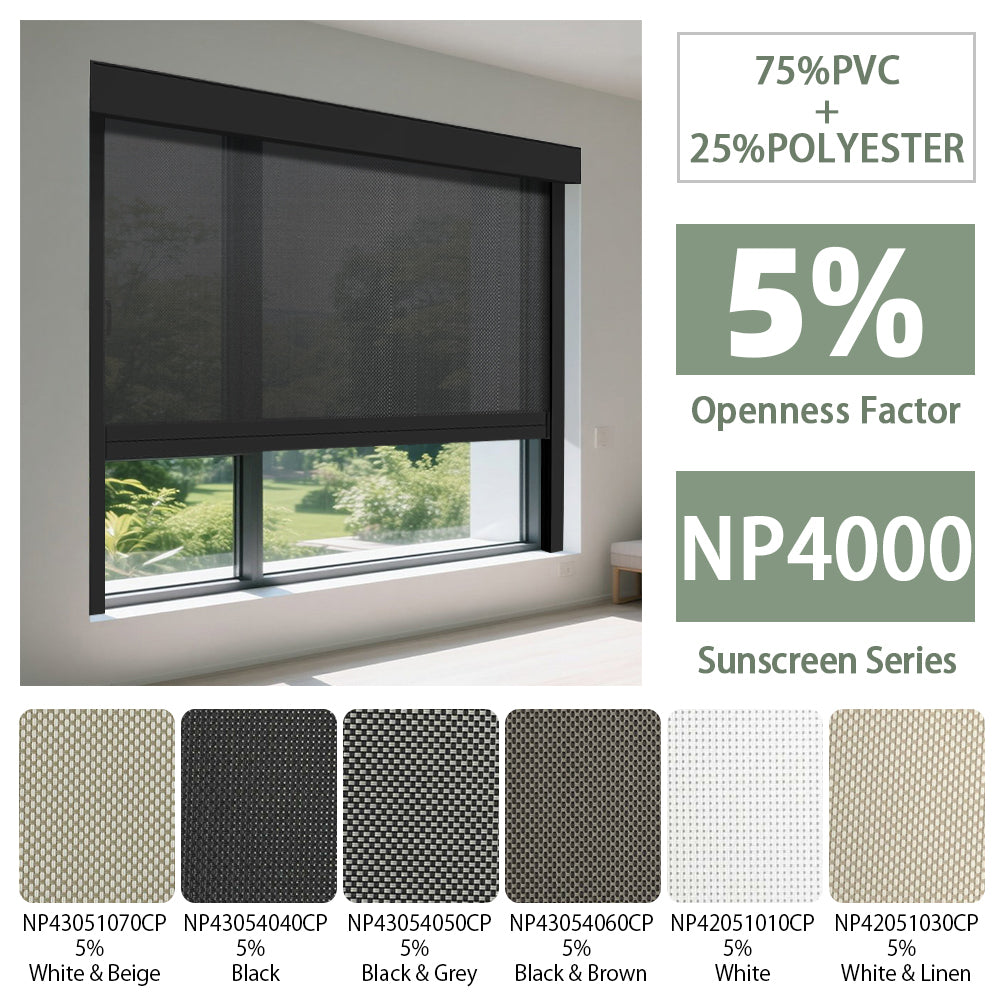 Zshine High-End Hard Wired 110V Outdoor Motorized Roller Zip Shades