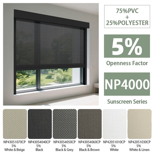 Zshine Hard Wired 110V Outdoor Windproof Over Size to 19 Ft Roller Zip Shades