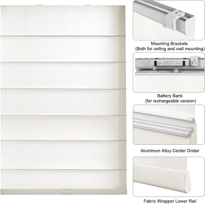 Zshine Remote Control Custom Cordless Motorized Roman Shades