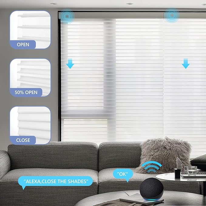 ZSHINE Motorized Rechargeable Shangrila Shades Cordless Wireless Battery