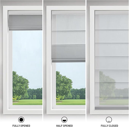 Zshine No Drill Custom Cordless Roman Shades