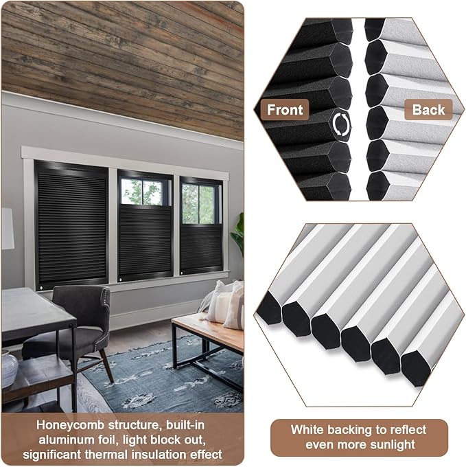 ZSHINE Smart Bottom Up Honeycomb WiFi Enabled Motorized Easy Install Blackout Cellular Shades