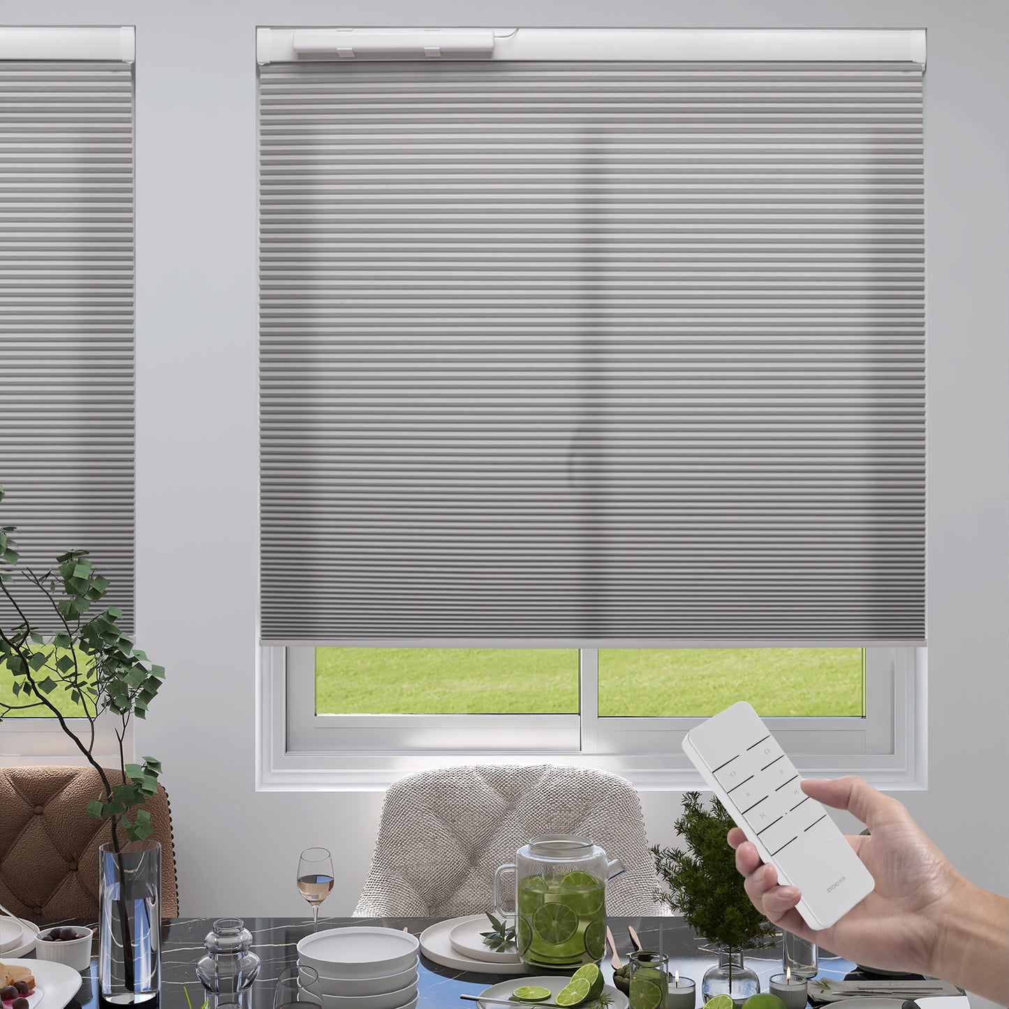 ZSHINE Motorized Light Filtering Thermal Insulation Cellular Shades