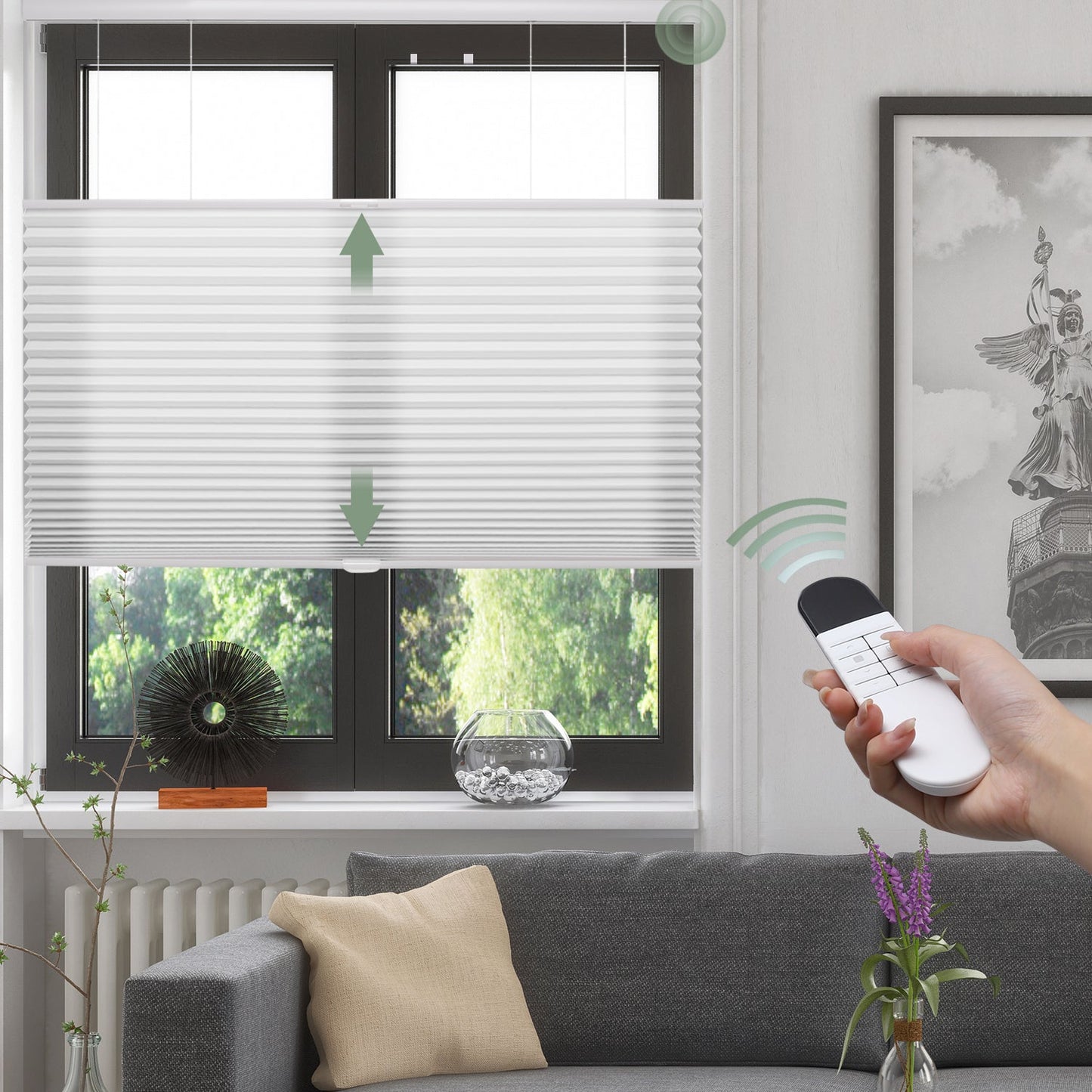 ZSHINE Shades Top Down Bottom Up Motorized Cellular Honeycomb