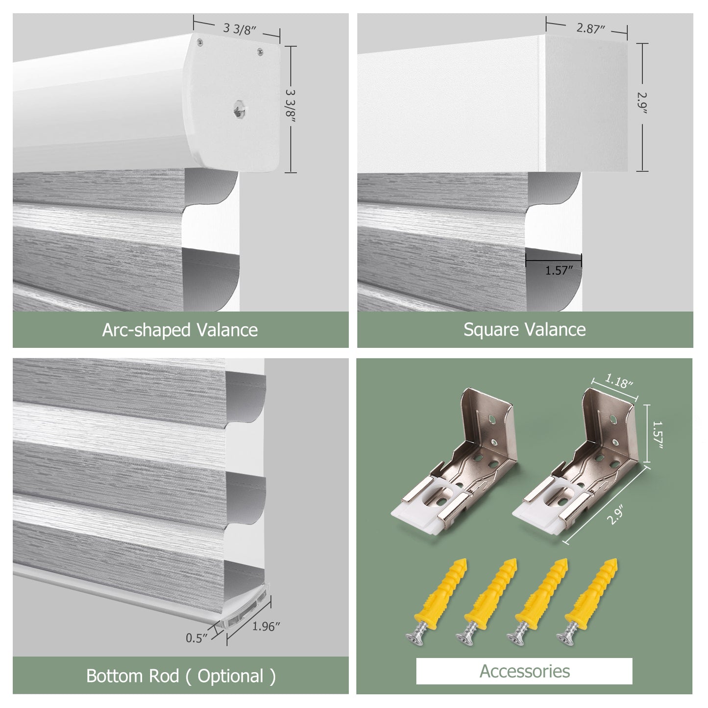ZSHINE Motorized Light Filtering Shangri-la Sheer Shade