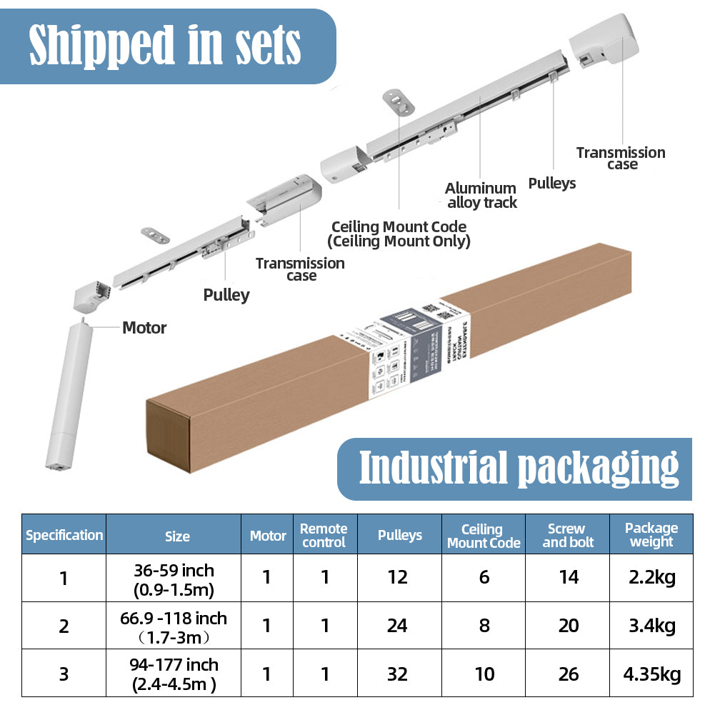 ZSHINE Electric Retractable Curtain Rail