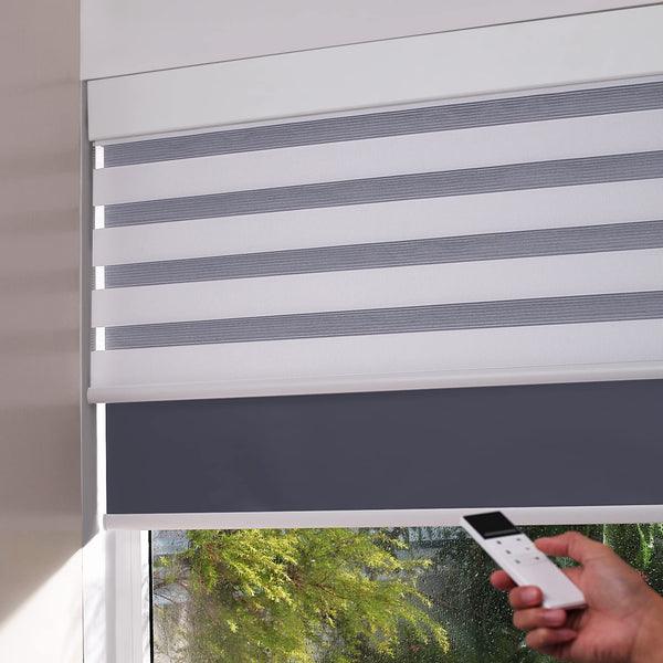ZSHINE Motorized Day and Night Roller Blinds with Valance (Zebra) - ZSHINE - Smart Shining Your Life