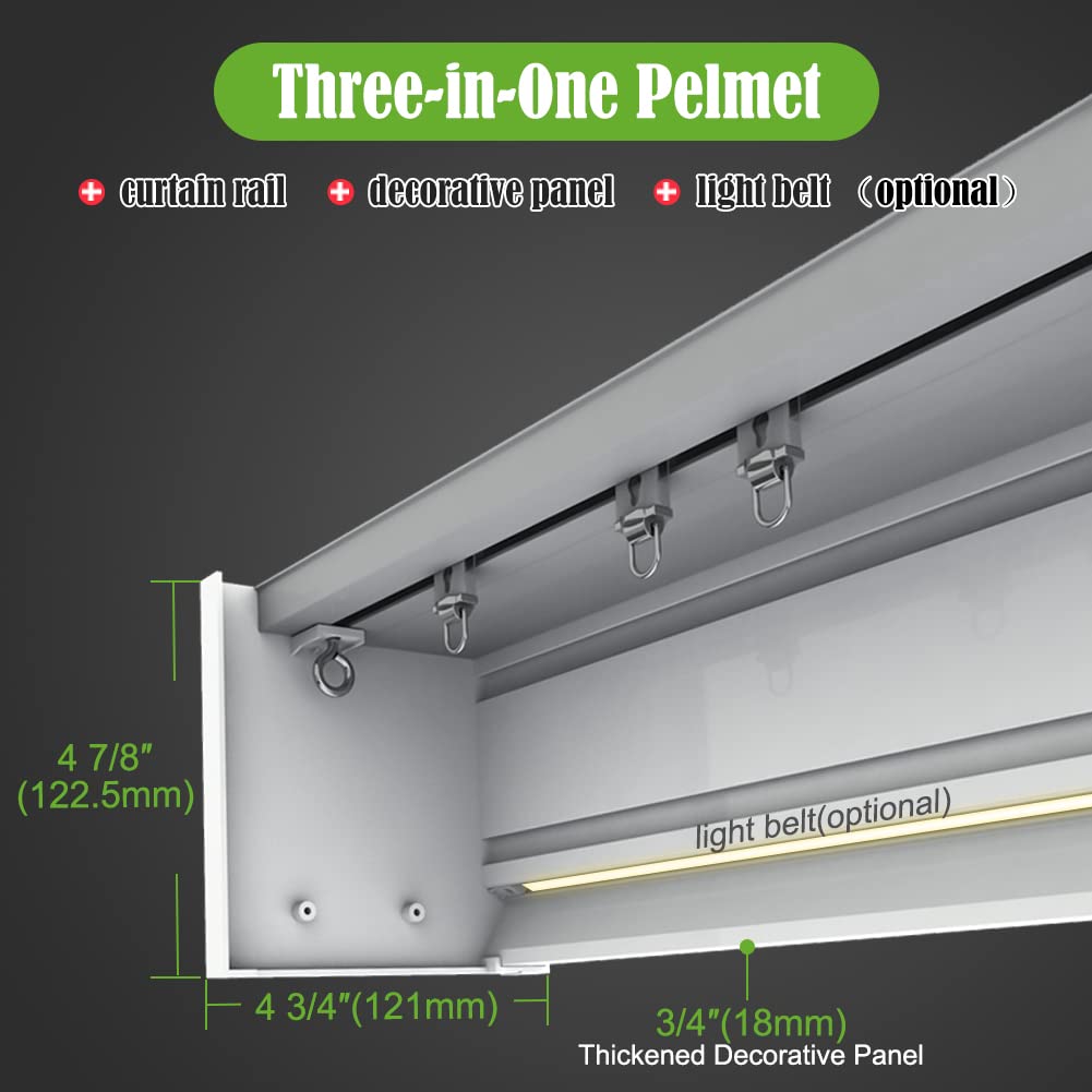 ZSHINE Single Rail Curtain Pelmet(Fulfillment by USA warehouse)