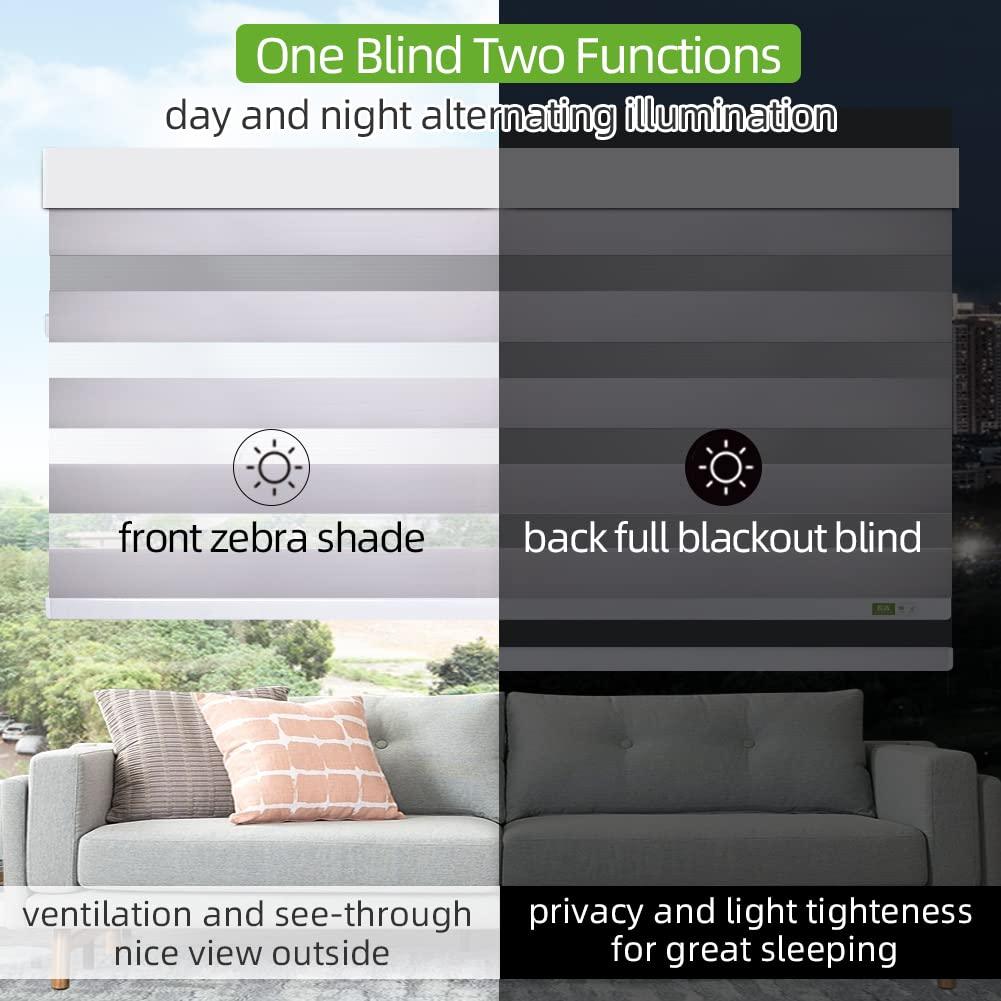 ZSHINE Manual Day and Night Roller Blinds(Zebra) - ZSHINE - Smart Shining Your Life