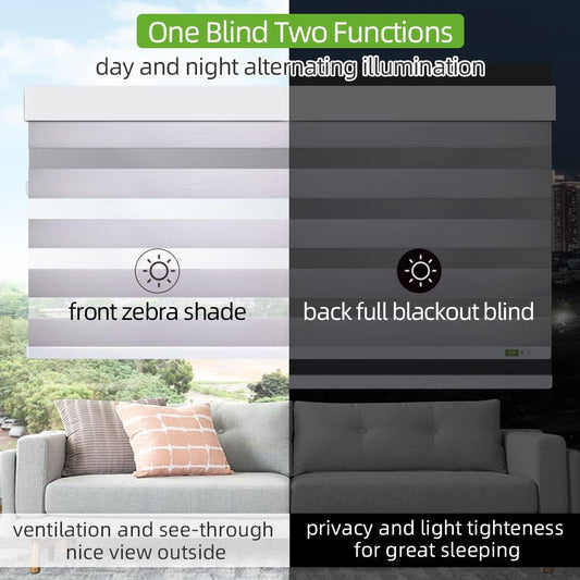 ZSHINE Manual Day and Night Roller Blinds(Zebra) - ZSHINE - Smart Shining Your Life
