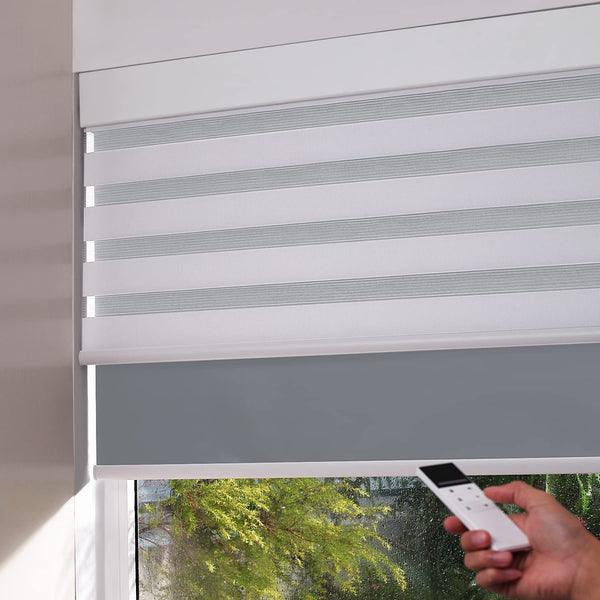 ZSHINE Motorized Day and Night Roller Blinds with Valance (Zebra) - ZSHINE - Smart Shining Your Life