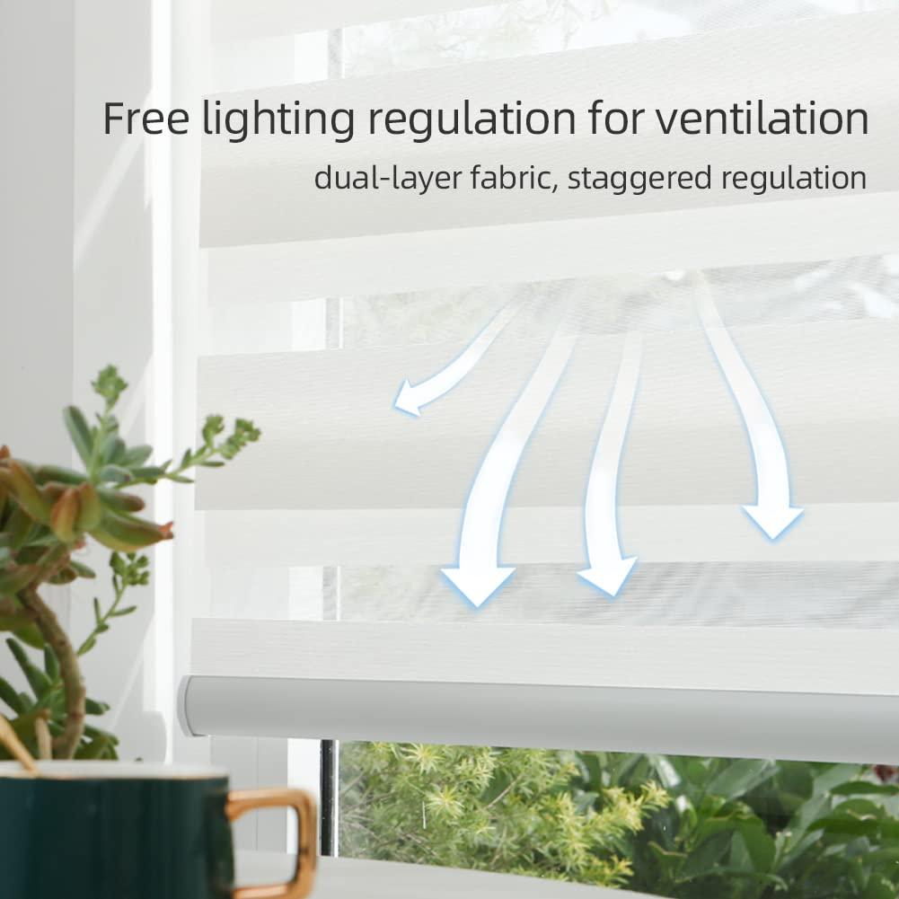 ZSHINE Manual Light Filtering Zebra Shades - ZSHINE - Smart Shining Your Life
