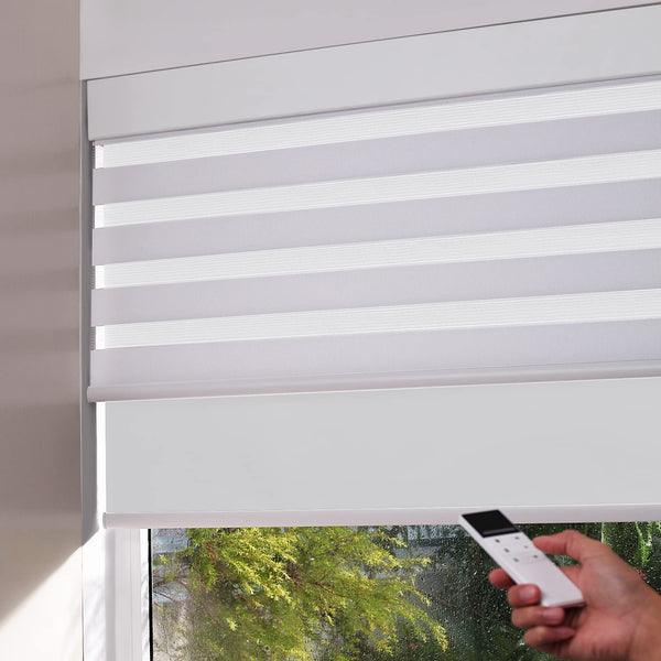 ZSHINE Motorized Day and Night Roller Blinds with Valance (Zebra) - ZSHINE - Smart Shining Your Life