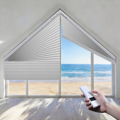 ZSHINE Rechargeable Motorized Blackout Trapezoidal Triangular Polygonal Honeycomb Blinds