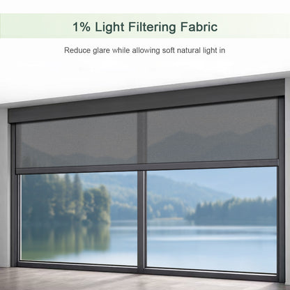Zshine Outdoor Motorized Roller Zip Shades