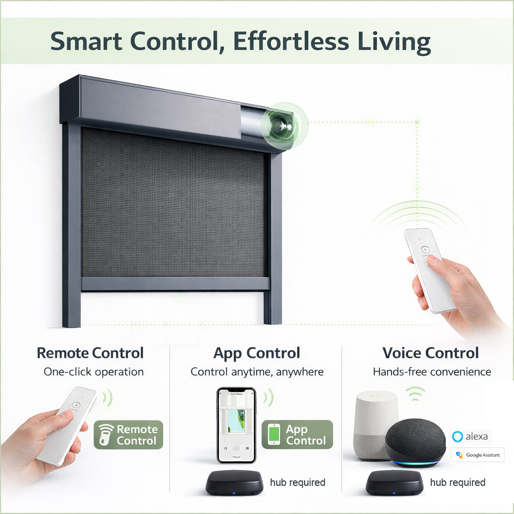 Zshine Outdoor Motorized Roller Zip Shades