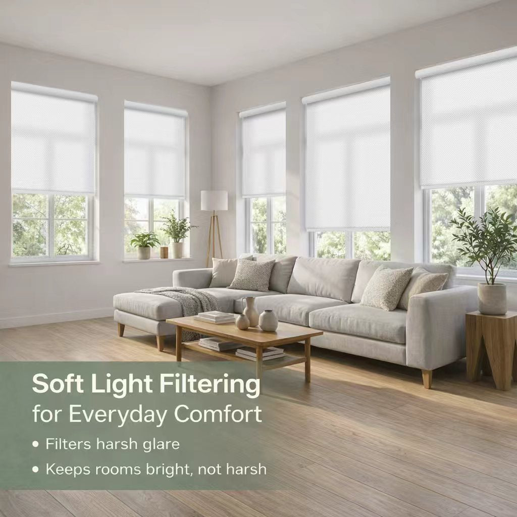 ZSHINE Motorized Light Filtering Roller Shades