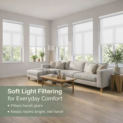 ZSHINE Motorized Light Filtering Roller Shades