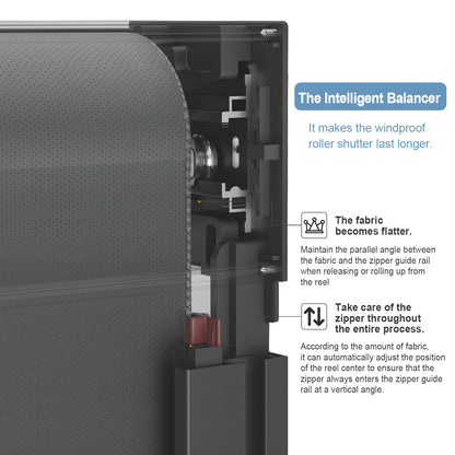 ZSHINE Large Size Motorized Outdoor Zip Screen Shade