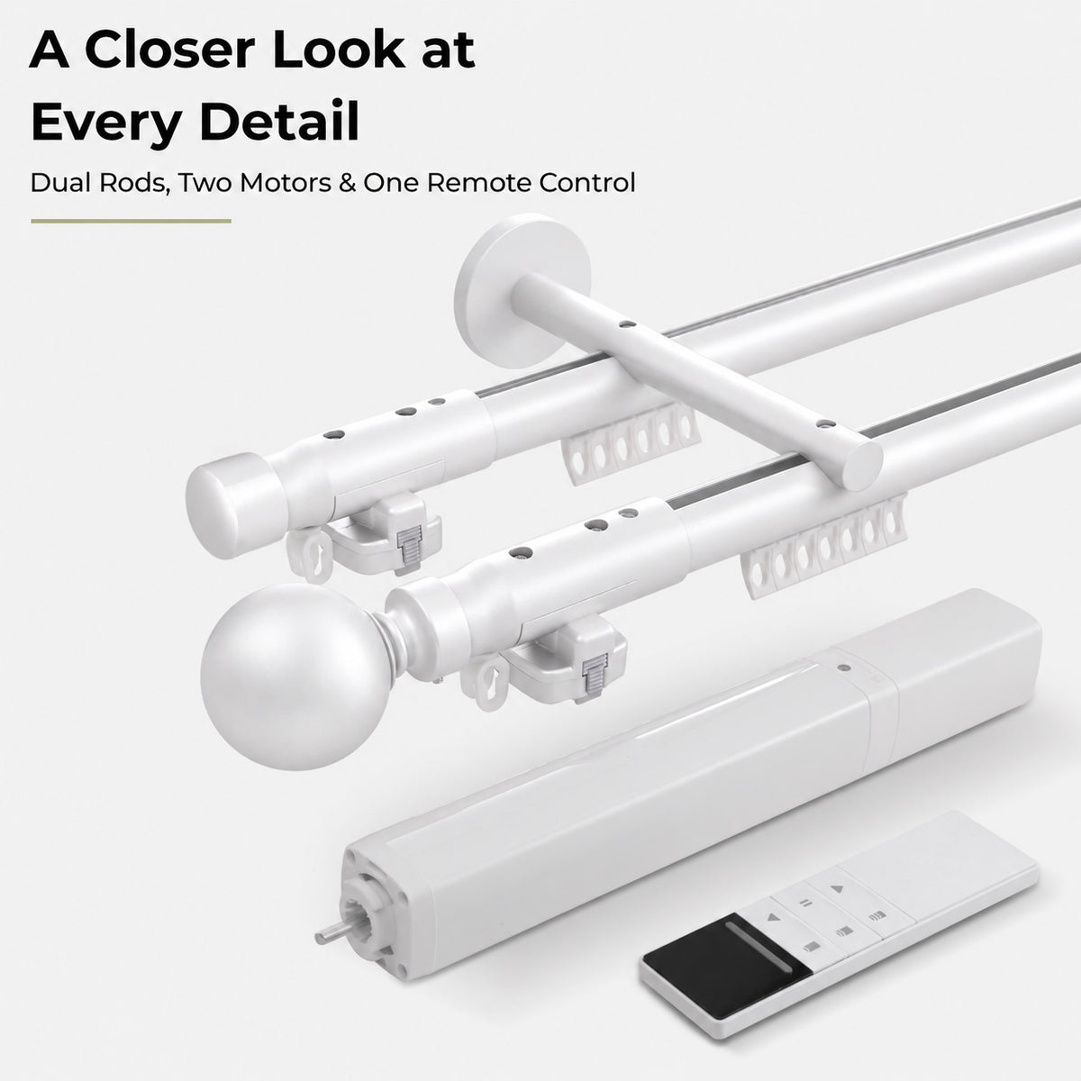 ZSHINE Motorized Cutain Dual Rod