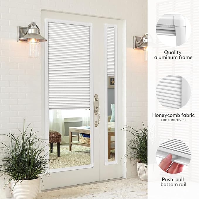 ZSHINE Blackout Hidden Door Sidelight Window Cellular Shades