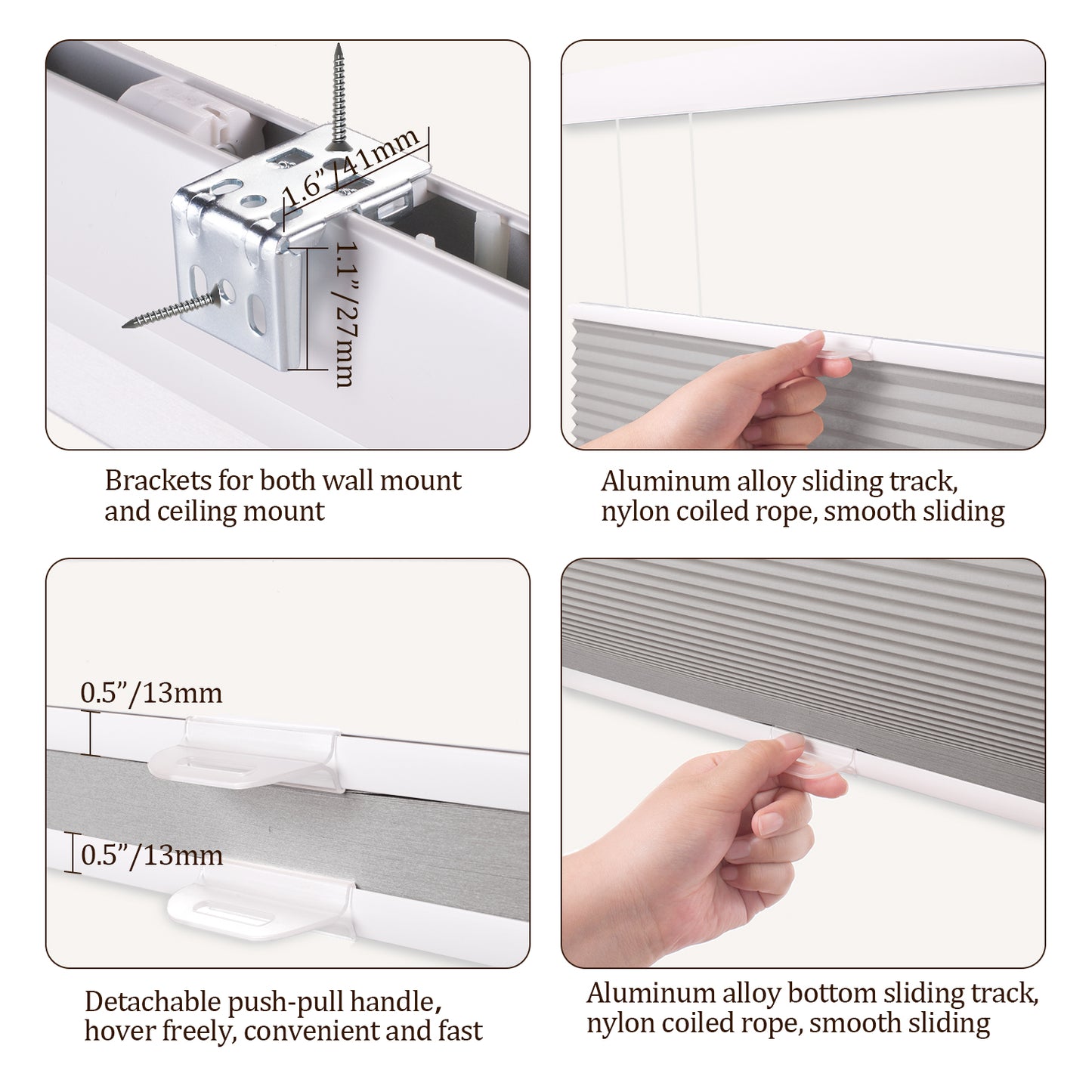 ZSHINE Cellular Shades Top Down Bottom Up Blackout Cordless Honeycomb