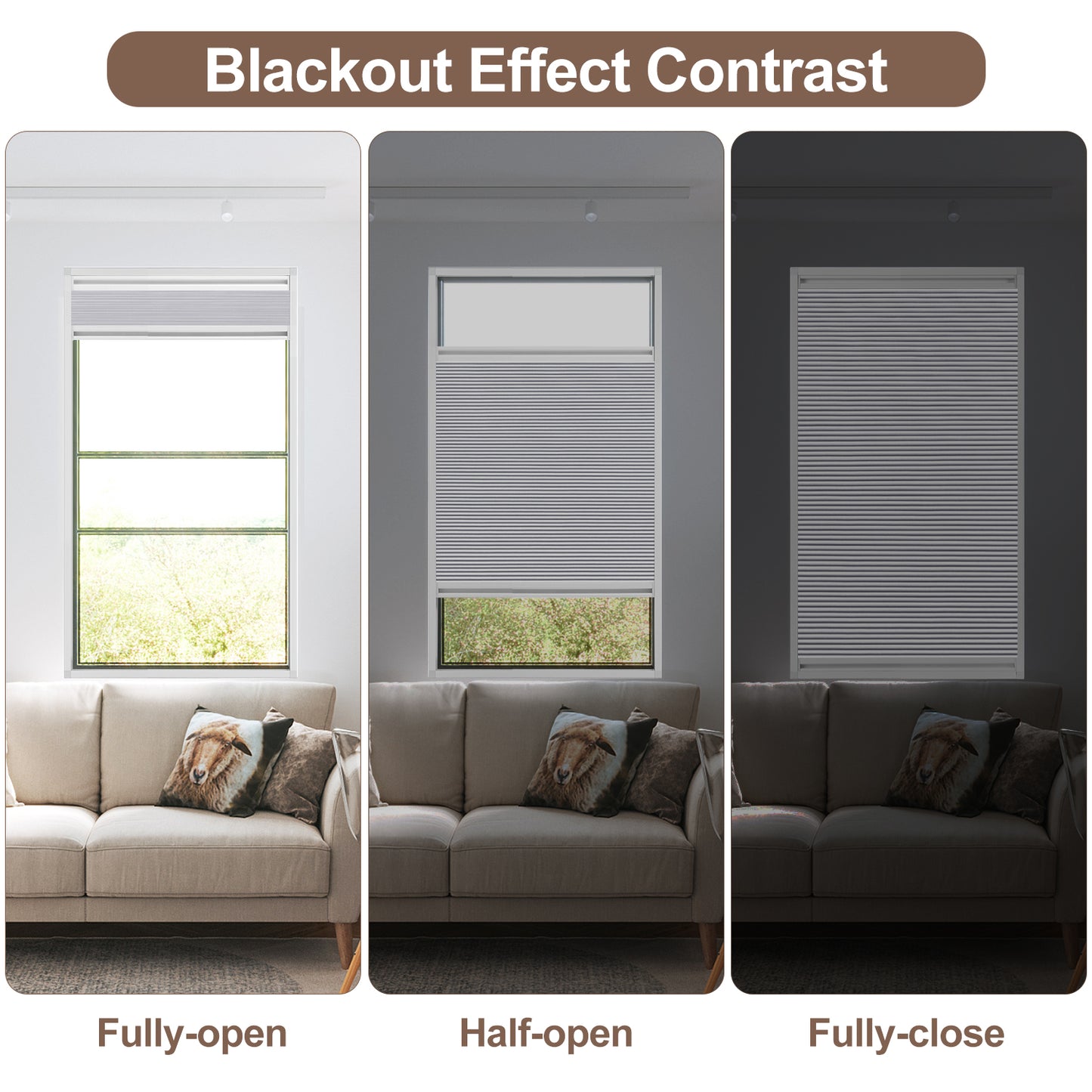 ZSHINE Cellular Shades Top Down Bottom Up Honeycomb