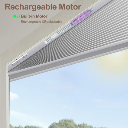 ZSHINE Rechargeable Motorized Blackout Trapezoidal Triangular Polygonal Honeycomb Blinds