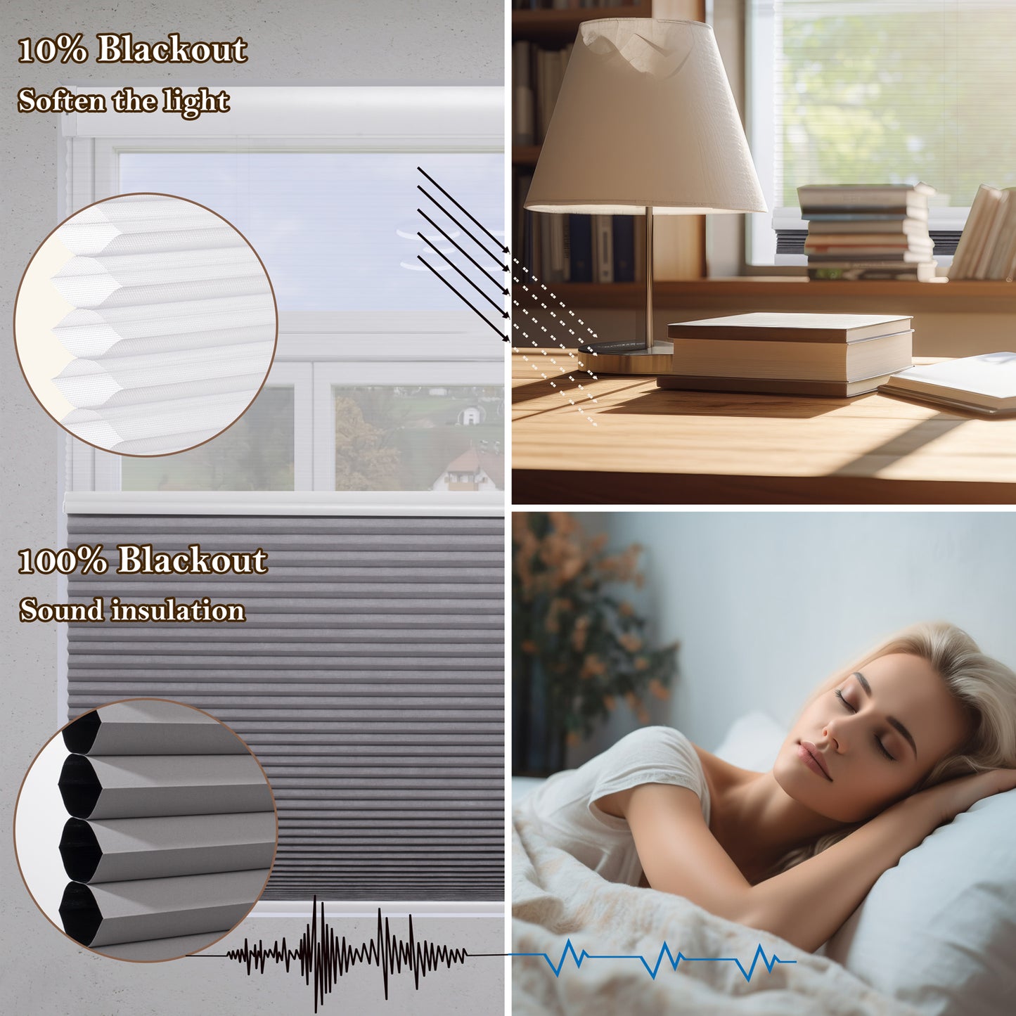 ZSHINE Motorized Day and Night Thermal Insulation Cellular Shades