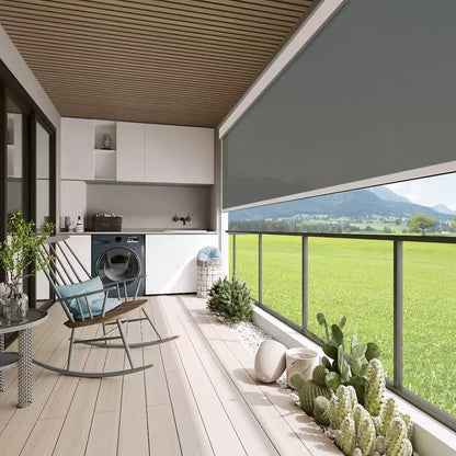ZSHINE Large Size Motorized Outdoor Zip Screen Shade