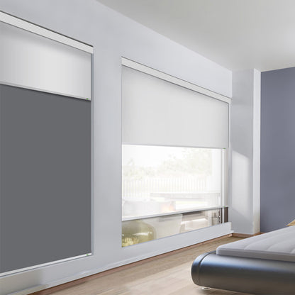 ZSHINE Motorized Day and Night Roller Blinds with Valance