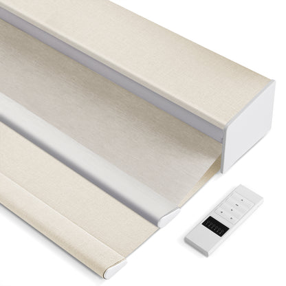 ZSHINE Motorized Day and Night Roller Blinds with Wrapping Valance
