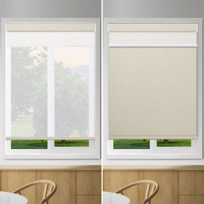 ZSHINE Manual Day and Night Roller Blinds with Wrapping Valance