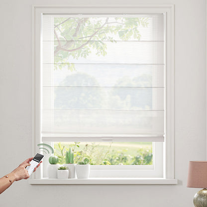 Zshine Remote Control Custom Cordless Motorized Roman Shades