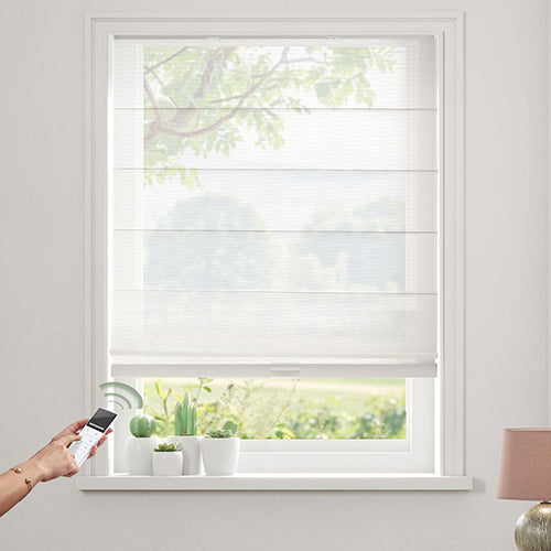 Zshine Remote Control Custom Cordless Motorized Roman Shades