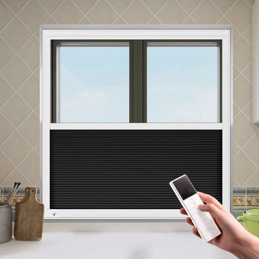 ZSHINE Smart Bottom Up Honeycomb WiFi Enabled Motorized Easy Install Blackout Cellular Shades