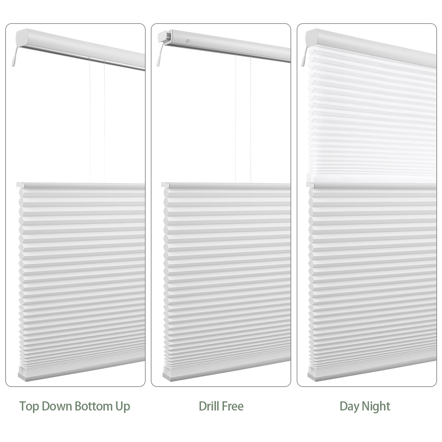 ZSHINE Shades Top Down Bottom Up Motorized Cellular Honeycomb