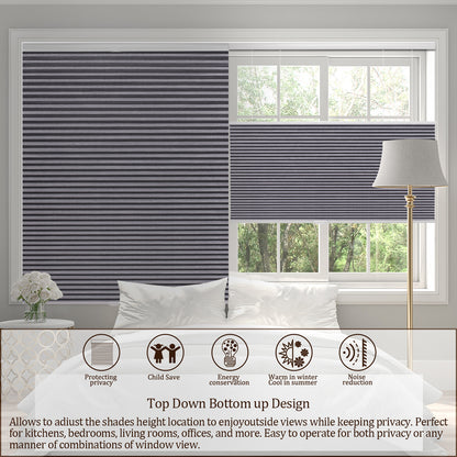 ZSHINE Cellular Shades Top Down Bottom Up Blackout Cordless Honeycomb