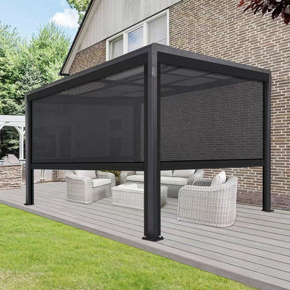 ZSHINE Large Size Motorized Outdoor Zip Screen Shade