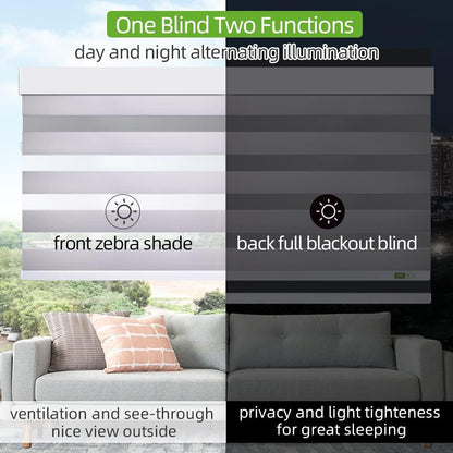 ZSHINE Manual Day and Night Roller Blinds（Zebra） - ZSHINE - Smart Shining Your Life